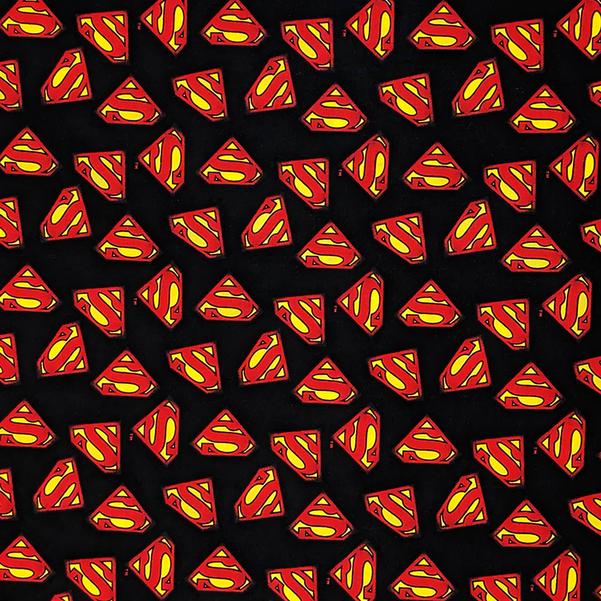 Camelot® Fabrics Black Superman™ Logo Cotton Fabric